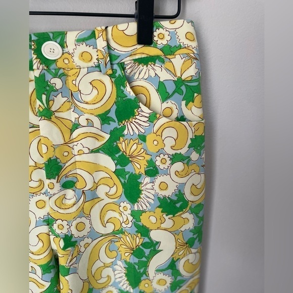 Zara Bright Bold Floral Print High Rise Pants Size Medium NWT - Picture 2 of 9